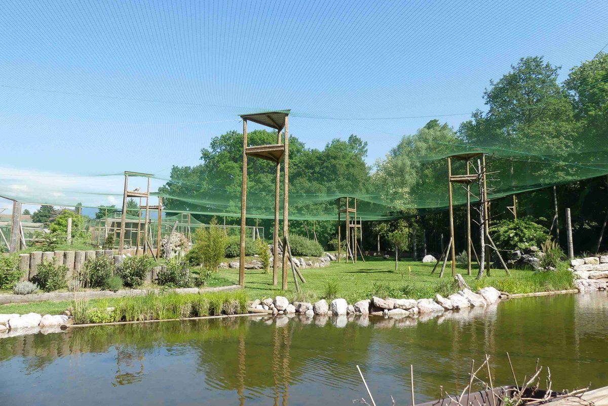 Aviary La lagune in the park Les Aigles du Léman.